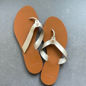 Gold Tory Burch Flip Flops